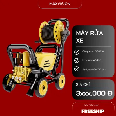Máy rửa xe áp lực KAW máy rửa xe lõi đồng công suất 3000W dây cao áp dài tuổi thọ cao chống giật bảo hành toàn quốc