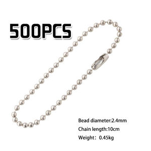 【500 PCS】Rantai Kuku 10cm Rantai Biji Lada Rantai Hangtag Nikel