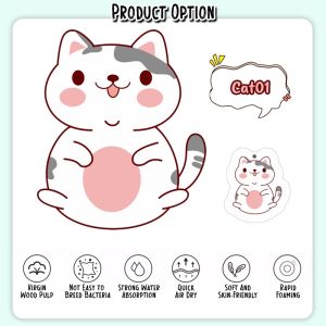 [Little B House] Cartoon Compressed Dishwashing Wood Pulp Cotton Kitchen Sponge Scrub Sponge 洗碗海棉 Span Basuh Pinggan - KW45