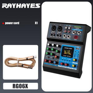 RAYHAYES Professional Audio Mixer with USB Playback PC Bluetooth MP3 Input for DJ Live Streaming