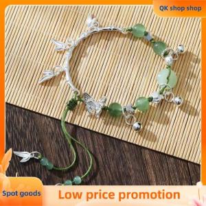✨QK shop✨ Korean Style Bracelet Women Green Crystal Beads Cute Chic Jewelry for Everyday and Parties