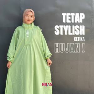 Jas Hujan Hijaber Gamis Zipper