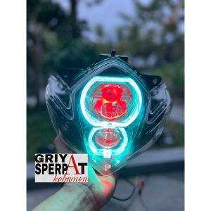 Lampu depan satria fu barong costume dobel biled billed tranfomer terang