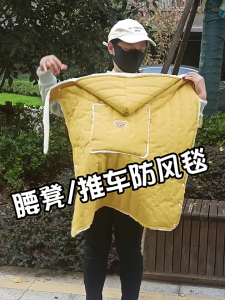 Newborn Strollers Blanket with Watertight Outer Layer & Cozy Inner Fleece Warm Baby Wrap Flannel Baby Blanket for Outdoor