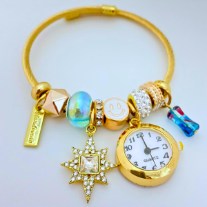 Jam Tangan Wanita Mewah Analoq Liontin Kupu Kupu Bintang Versi Trendy 2025