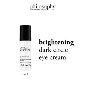 philosophy dose of wisdom™ dark circle eye brightening eye cream 15ml | with patented oxygen boosting technology vitamin c hyaluronic acid