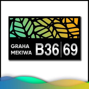 Nomor Rumah Akrilik timbul Motif / Nomor Rumah Acrylic Motif timbul