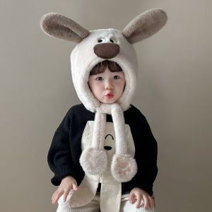 คุณปักหมุดบ้านหมวกผ้านุ่มเด็กน่ารักๆด้วยผ้าพันคอที่ครอบหูฤดูหนาวที่อบอุ่นสำหรับเด็ก