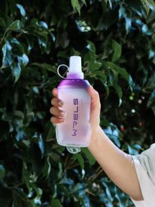 WRELS Outdoor Sport Water Bottle Camping Running Bicycle Soft Folding TPU Soft Flask Water Bag Large Diameter Light BPA Free