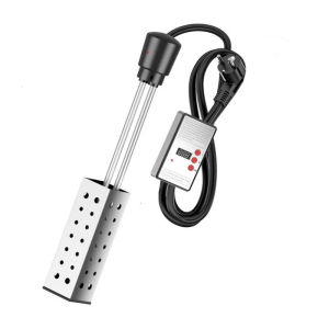 2500W Portable Immersions Heater with Timer Control Fast Heating Stainless Steel Texture for Bathtubs Small Pools
