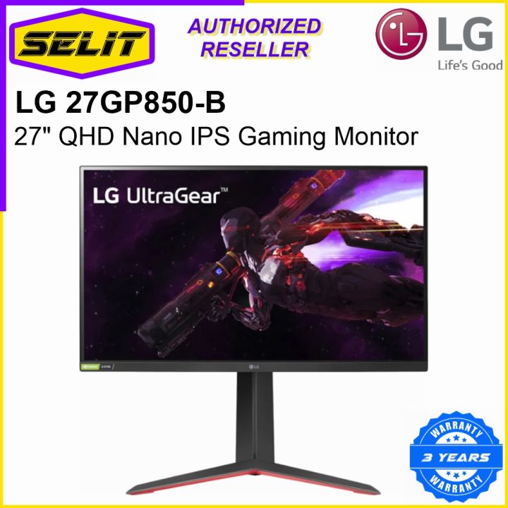 LG 27GP850 27" QHD Nano IPS 165Hz UltraGear Gaming Monitor with 165Hz