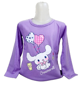 Kaos anak perempuan lengan panjang usia 1-12 tahun motif cinnamorol