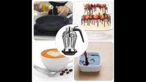 Honey Dispenser Pot HEITIGN 13 * 10 * 16 No Drip Glass with Stand Honey Jar Clear Glass Honey Container Maple Syrup Dispenser Honey Pot with Stand Honey Bottle with Flip Top Lid