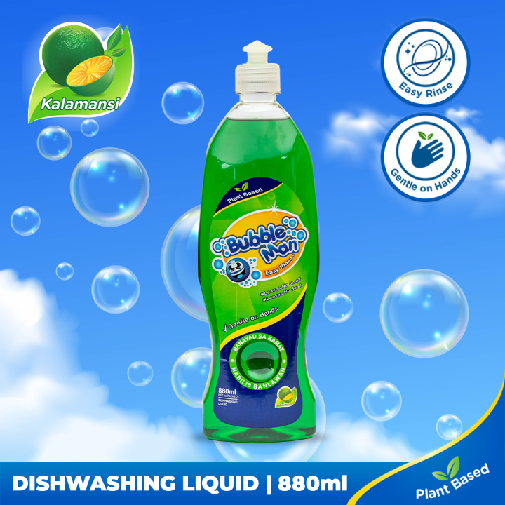 Bubble Man Dishwashing Liquid 880ml x Plant Based DWL Kalamansi