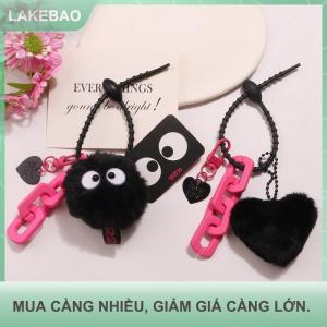 【LAKEBAO】 Sang trọng màu đen than ELF tình yêu trái tim xe mặt dây chuyền Keychain Tai nghe trường hợp ba lô treo đồ trang trí