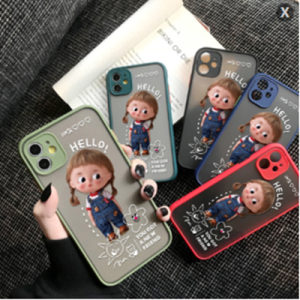 Hontinga Casing Case For Samsung Galaxy A42 5G Case Cute Lovely Girls New Friend Frosted Transparent Hard Anime Phone Case Full Back Cover Casing Camera Protect Cases Hard Case For Girls For Women