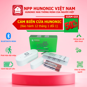 Cảm biến cửa Hunonic Door Sensor BLE cảnh báo mở cửa về điện thoại thông qua ứng dụng hunonic