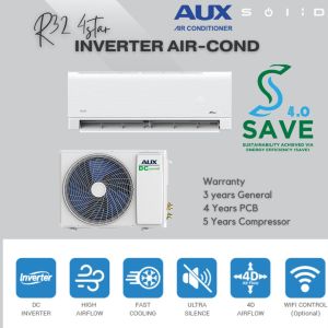 [SABAH ONLY]AUX Inverter Aircond 1Hp/1.5Hp/2Hp/2.5Hp R32