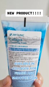 3W Clinic Facial Cleanser Foam Moisturize Smooth Skin Cleansing Collagen Oil Control Glowing Face Wash Skincare brighten