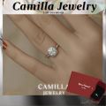 Camilla Jewelry Engagement Ring For Women Original/White Gold Ring Pawnable 18k/Luxury Square Diamond Real Moissanite Ring With Gra Certificate/925 Silver Original Italy Legit/Jewelry Gold Pawnable Sale/ Promise Ring With Box/Saudi Gold 18k Pawnable Legit. 
