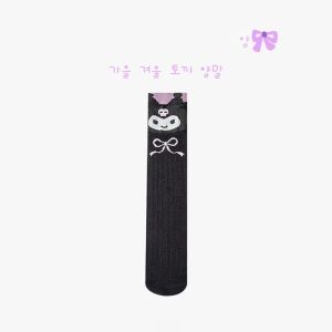 Fashion Sanrio Socks Kawaii Kuromi Cartoon Kawaii Student Stockings Cute Girls Cotton Summer Thin Breathable Socks