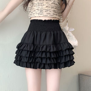 Ammin hoa phong cách Hàn Quốc cạnh đàn hồi eo cao đơn giản váy màu trơn nữ 2024 mùa hè mới A-line chống trượt váy xù ngọt ngào