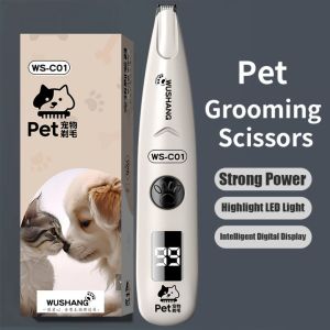 CANICECA with LED Light Pet Dog Electric Groomer Trimmer Cordless Low Noise Face Ear Hip Paw Shaver High Quality USB Rechargeable Pet Foot Hair Trimmer Cat Dog