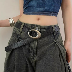 Punk Cổ Điển Mỹ Vành Đai Cá Sấu Dòng Cho thời trang nam nữ chất liệu da PU khóa kim loại Quần Jean Quần Cao Tiến thắt lưng eo Đỏ