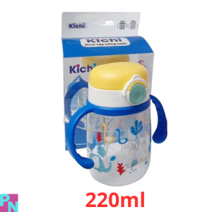 Bình tập uống nước cho bé Kichilachi bình nước cho bé bình nước có ống hút cho bé dung tích 220ml - 350ml (Không BPA)