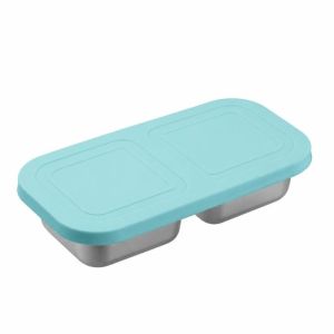 MINIAT 304 Stainless Steel Snack Containers Portable 300 ML Capacity Meal Prep Containers Reusable Silicone Lids Food Storage Box