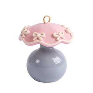 Sweet cool gray pie furniture pendant bow sofa small ornament DIY handmade jewelry pendant accessories titanium steel color retention h2609