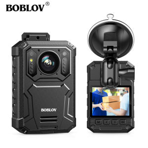 BOBLOV KJ23 1296P Police Body Worn Camera Security Pocket Camcorder Mini DVR IR  Night Vision with with Car Suction and Car Charger for Daily Record/Service/Delivery