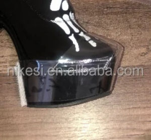 Rncksi 7"17cm Exotic Style Stripping Dance Boots Shoe Covers Clear PVC Steel Thick Sole Protection Toe Protector Guangdong