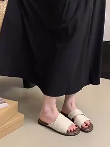 WomenS Flat Sandals For Summer 2025 New Simple Casual Slip-On Beach Shoes For Seaside Vacations