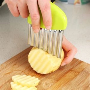 Potato Wavy Edged Knife Cutter Slicer Stainless Steel Vegetable Fruit Cutting Peeler Cooking Tools