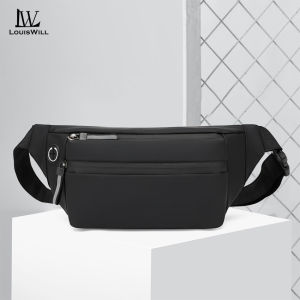LouisWill กระเป๋ากระเป๋าสะพายไหล่ความจุมากกระเป๋าคาดเอวกระเป๋าคาดหน้าอกของผู้ชายกระเป๋าสะพายข้างสะพายไหล่เข็มขัดสะโพกกันการฉีกขาดกระเป๋าข้างกระเป๋าคาดหน้าอกสำหรับผู้ชายมาพร้อมกับช่องเสียบหูฟัง