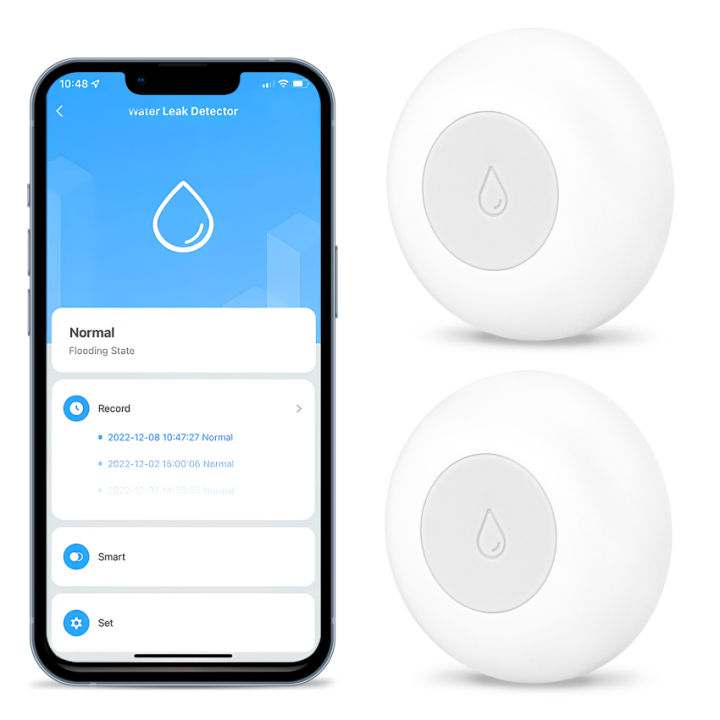 Water Detector With Battery, Water Sensor IP67, Mini Water Detector