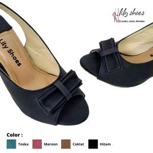 LILY SHOES - Brooke Sepatu Hak Tinggi / Block Heels Wanita Model Pita Open Toe