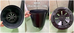 Chậu Nhựa Cứng 28X24 (Cm) Thakico màu đen