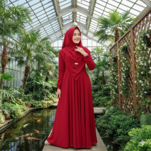 MAYRA GAMIS SYARI SET HIJAB JUMBO POLOS BAHAN SHAKILA PREMIUM BUSUI PRIENDLY