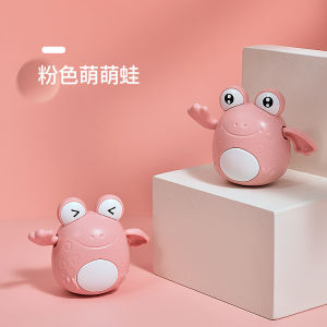 READY STOCK  Clockwork Toys Baby Bath Toys Wind Up Swimming Jumping Cartoon Frog Metal Toy for Children