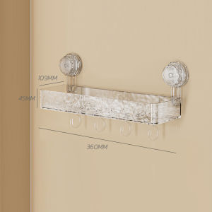 ชั้นวางติดผนัง ชั้นวางของติดผนัง ชั้นติดผนัง ที่เก็บของ อเนกประสงค์ ไม่ต้องเจาะ สําหรับจัดเก็บอุปกรณ์อาบน้ํ โปร่งใส/เทา