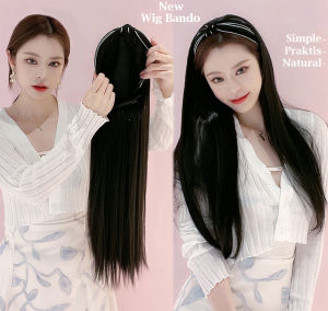 Wig Bando Cantik Wanita Simple Style Long Straight Korean Version / Bando Wig Lucu Panjang 65 cm