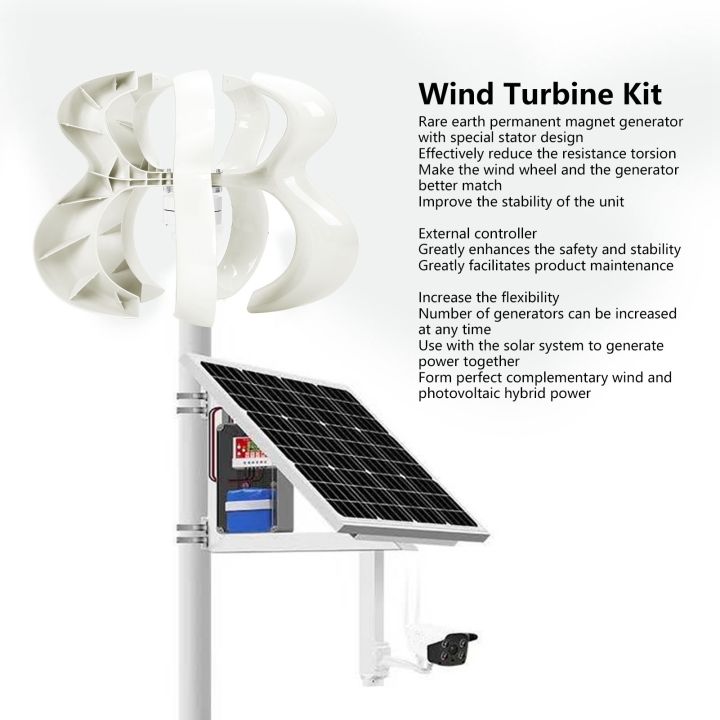 Wind Turbine Generator Kit 5 Blades 400w With Controller Power Gourd Type Dthl400wwhite12v 5267