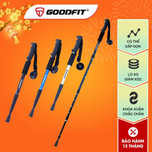 Gậy leo núi đi bộ trekking GoodFit GF03E chất liệu hợp kim nhôm có thể rút gọn
