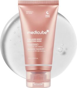 medicube Wrapping Mask Collagen - Overnight Peel Off Facial Mask Elasticity & Hydration Care Reduces Sagging & Dullness - Hydrolyzed Collagen for Glowing Skin Korean Skin Care 2.53 fl.oz