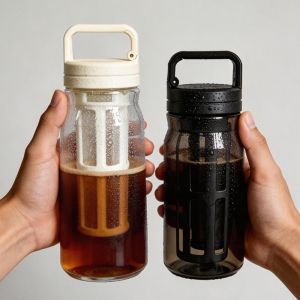 BMFUEW Transparent Cold Brew Coffee Maker Tritan 600/800 ML Cold Brew Cup Portable Leak-proof Coffee Bottle Travel