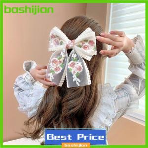 bashijian ปิ่นปักผมปักลายโบว์กิ๊บติดผมลูกไม้ด้านหลังหัวเป็ดน่ารักเครื่องประดับผมแฟชั่นสำหรับผู้หญิง