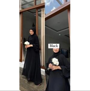 Medina Abaya Turkey Set 3in1 Pasmina Ceruty Babydoll Free Outer terpisah & Pasmina