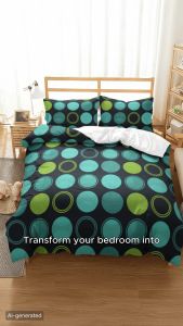 DUVET COVER/COMFORTED COVER REVERSIBLE WITH PRINTED AND PLAIN COLOR MADE FROM CANADIAN COTTON COVER ONLY NO FILLER INCLUDED